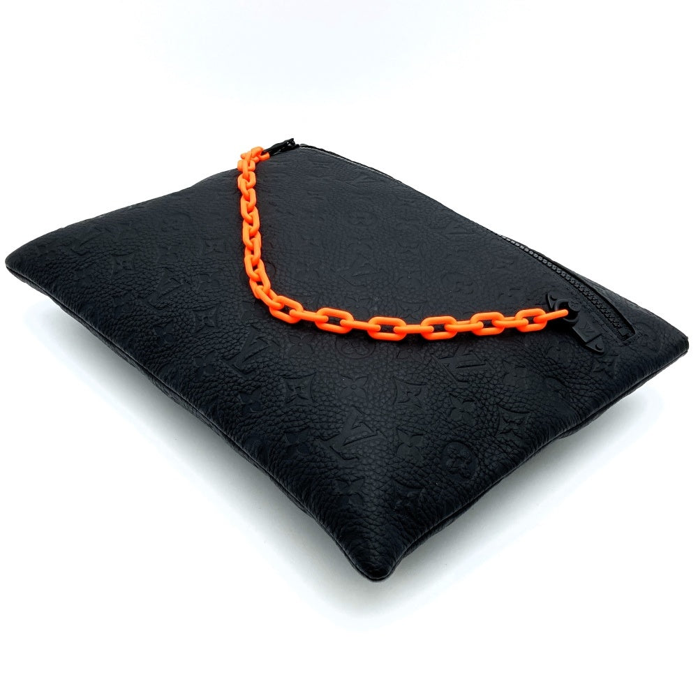 Louis Vuitton Pochette A4 Clutch Bag Document Case Monogram Taurillon Black M67461