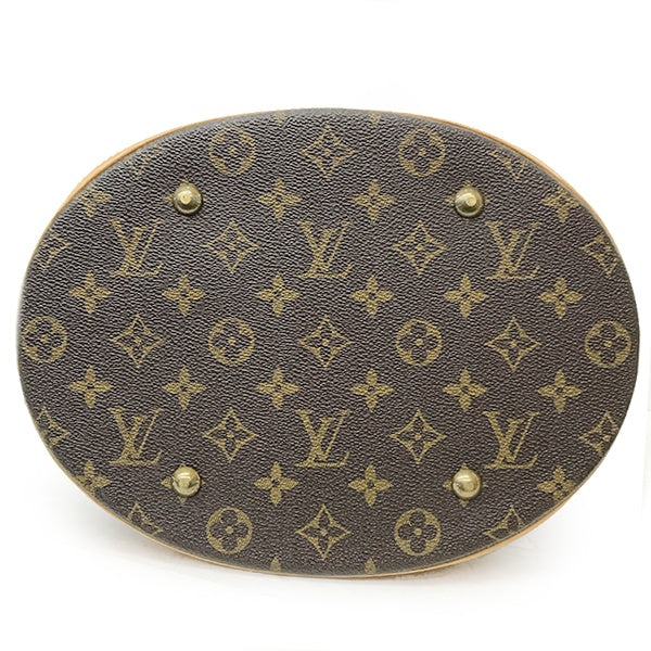 Louis Vuitton M42236/Bucket GM Shoulder Bag in Brown Monogram Canvas