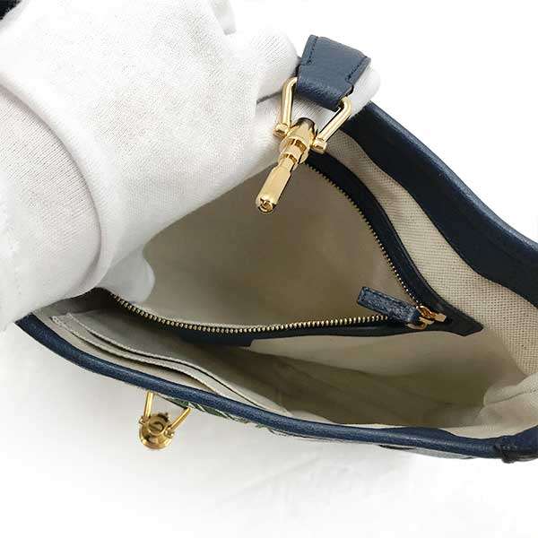 Gucci New Jackie Flora 550152 Shoulder Bag, One-Handle Canvas, Navy, Floral Print