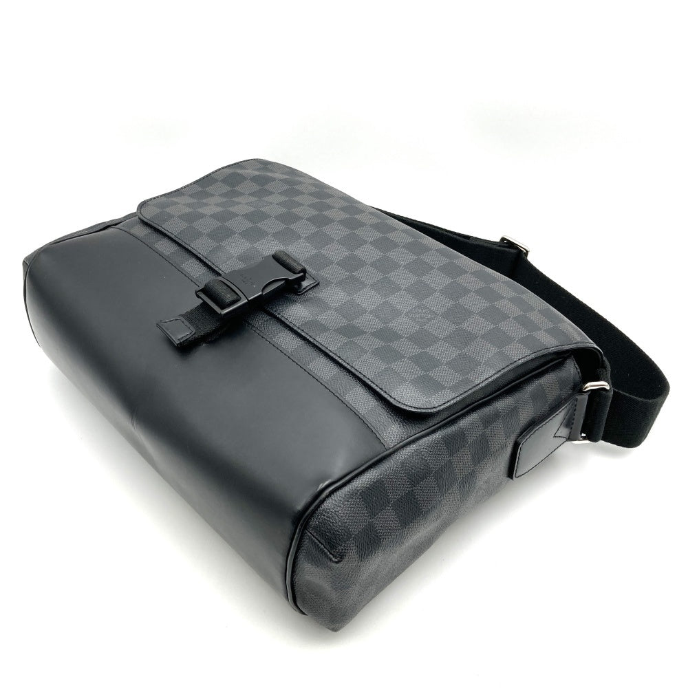 Louis Vuitton N41458 Messenger MM A4 Size Crossbody Shoulder Bag in Black Damier Graphite PVC and Leather