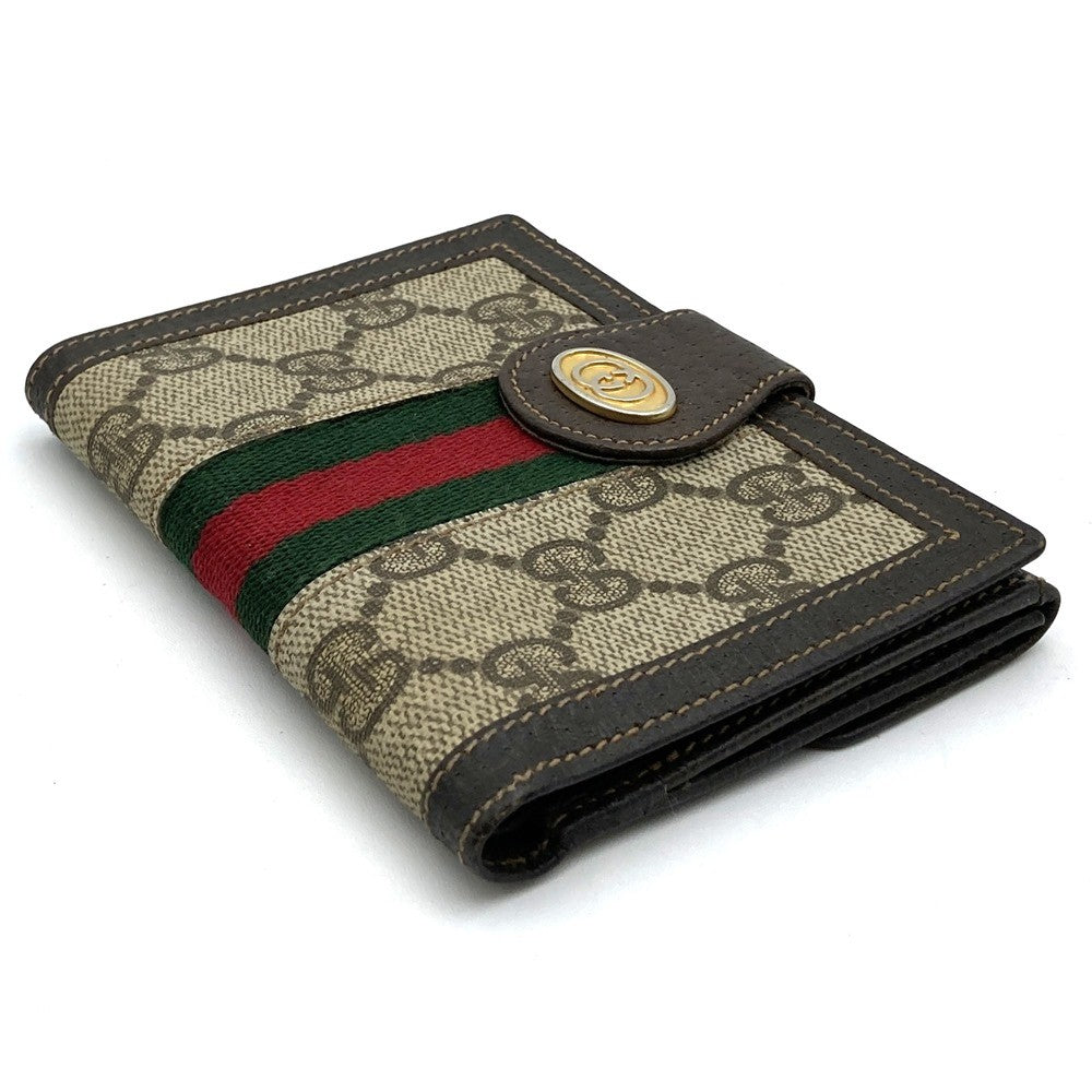 Vintage Gucci Sherry Line Bifold Wallet in Brown GG Supreme Canvas/Leather