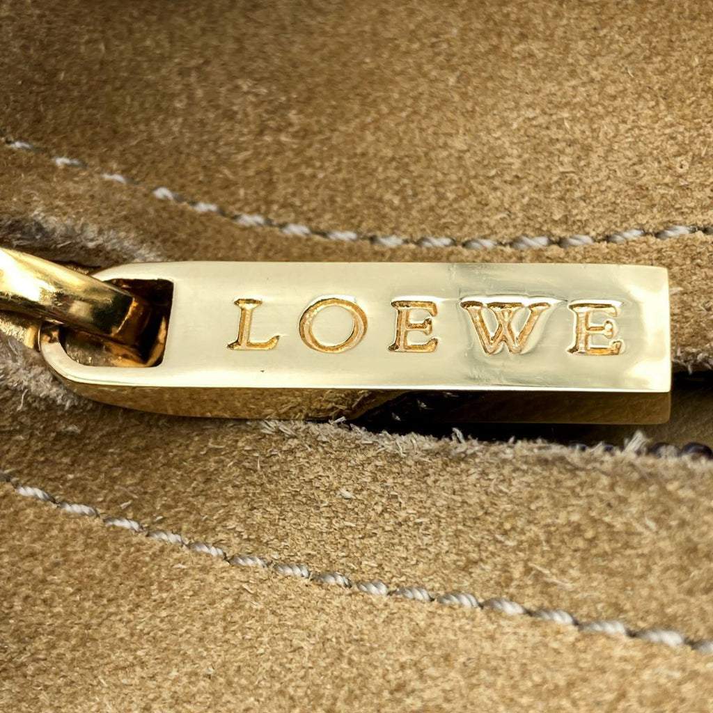 Loewe handbag in beige suede with pouch