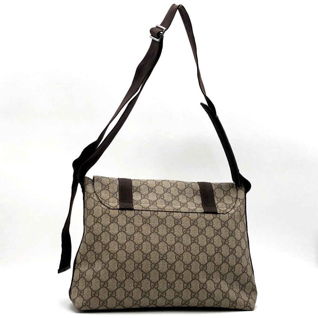 Gucci 122373 GG Supreme Messenger Shoulder Bag, Brown