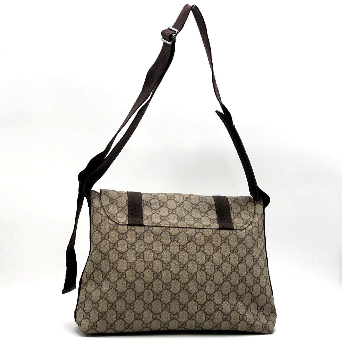 Gucci 122373 GG Supreme Messenger Shoulder Bag, Brown