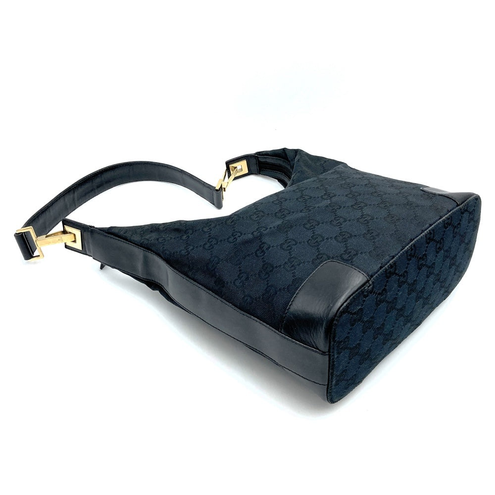 Gucci 001 4204 Shoulder Bag/Handbag in Black GG Canvas/Leather, Brand Name