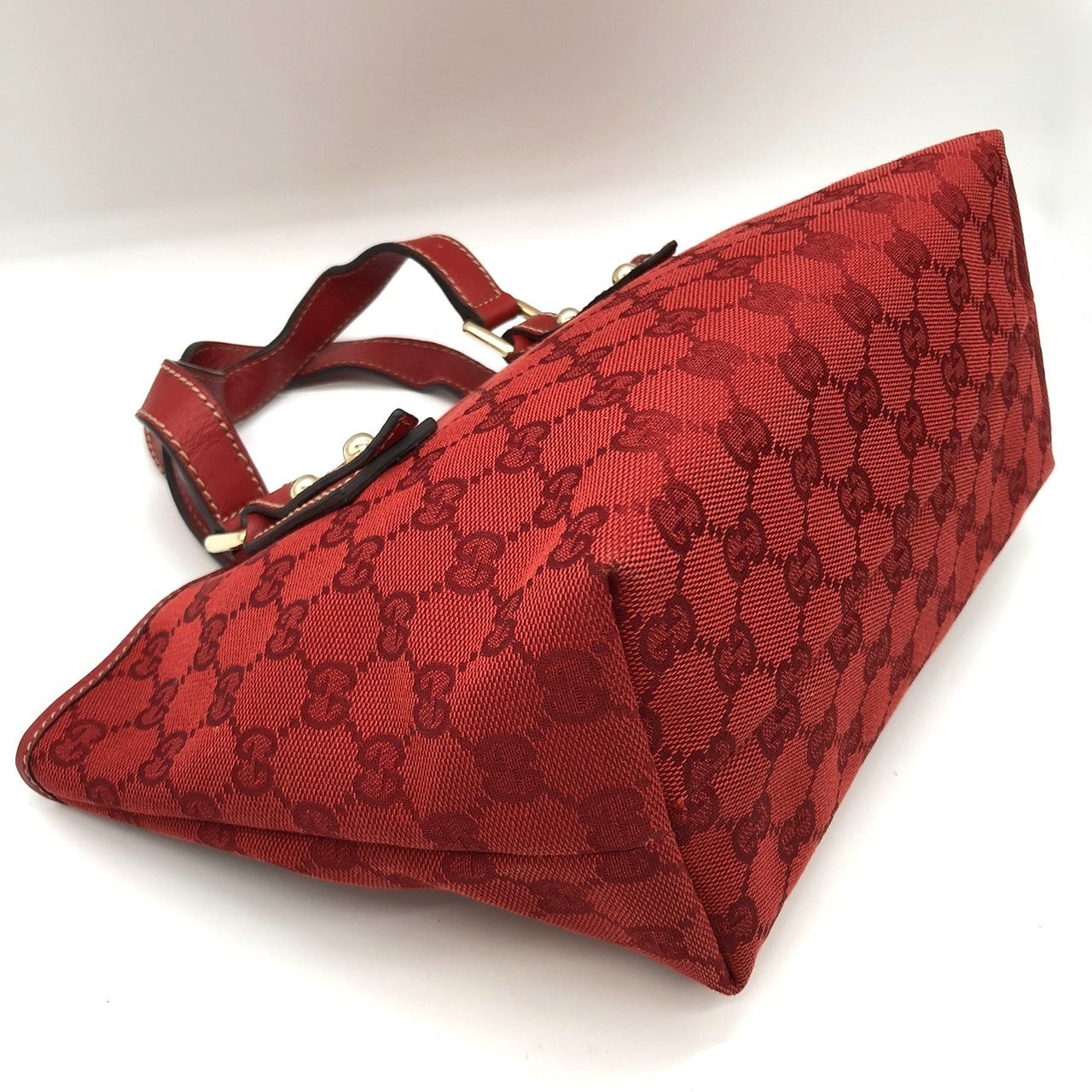Gucci 257249 Handbag Mini Bag Small Red GG Canvas/Leather