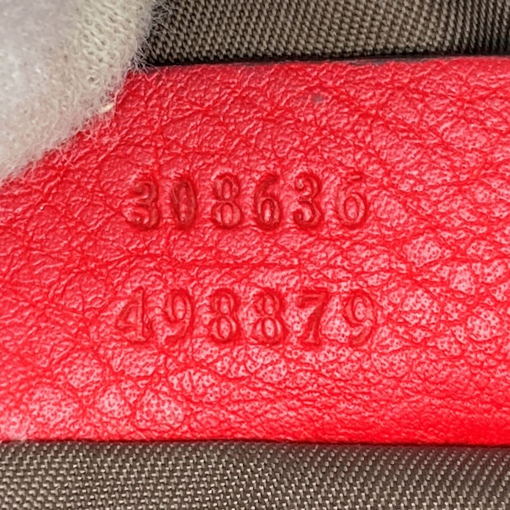 Gucci 308636 Soho Pouch with Tassel and Interlocking G in Red Calfskin Leather