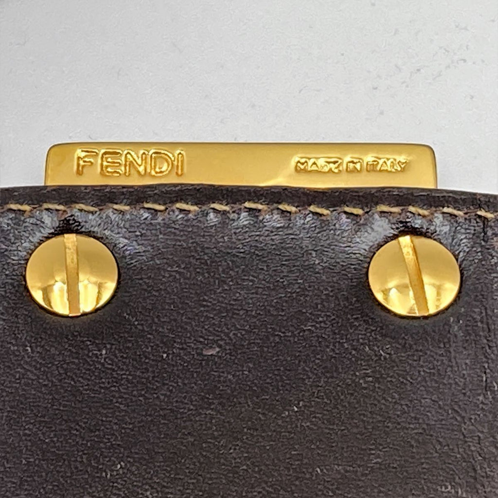 Fendi Mamma Bucket handbag in brown nylon Zucca with gold hardware
