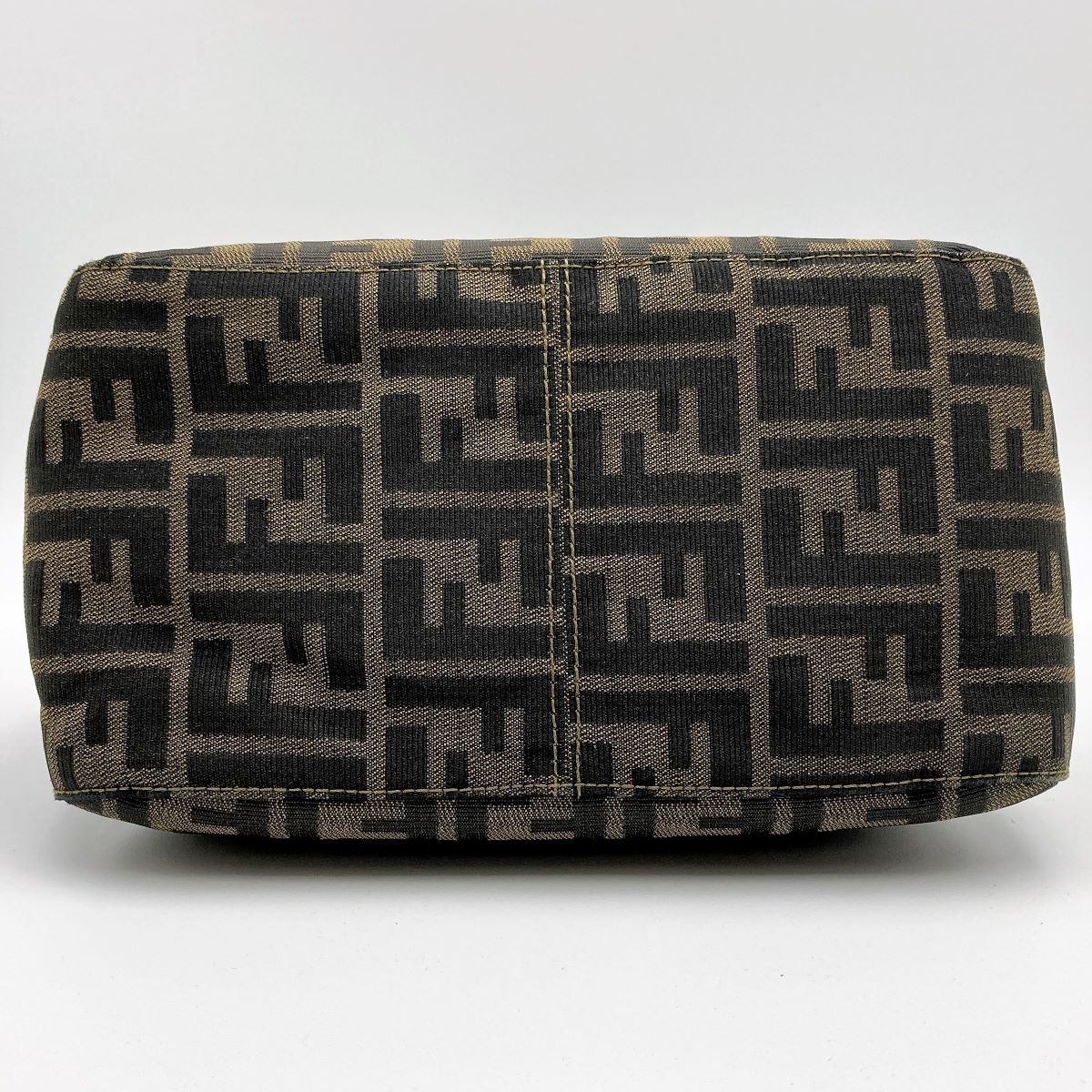 Fendi Mamma Bucket handbag in brown nylon Zucca with gold hardware