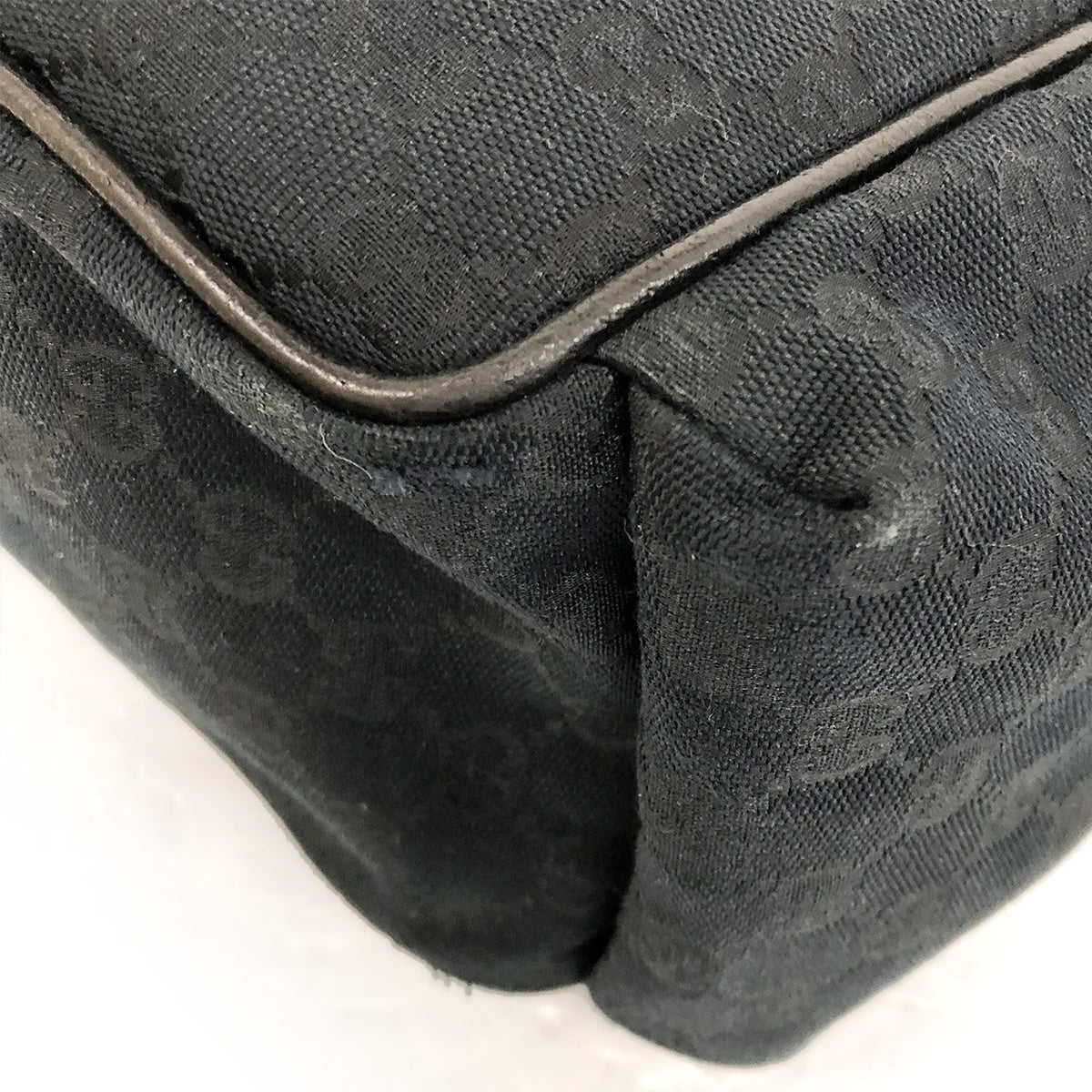 Gucci Mother's Bag, Shoulder Bag, Mom Bag, Black GG Canvas, Stylish, Convenient Pocket, Brand Name 123326