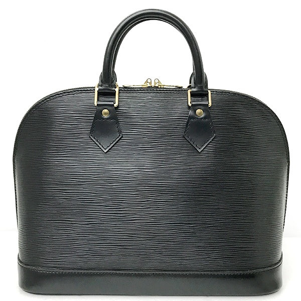 Louis Vuitton M52142 Alma Epi Handbag Mini Boston Bag in Noir Black Epi Leather for Women