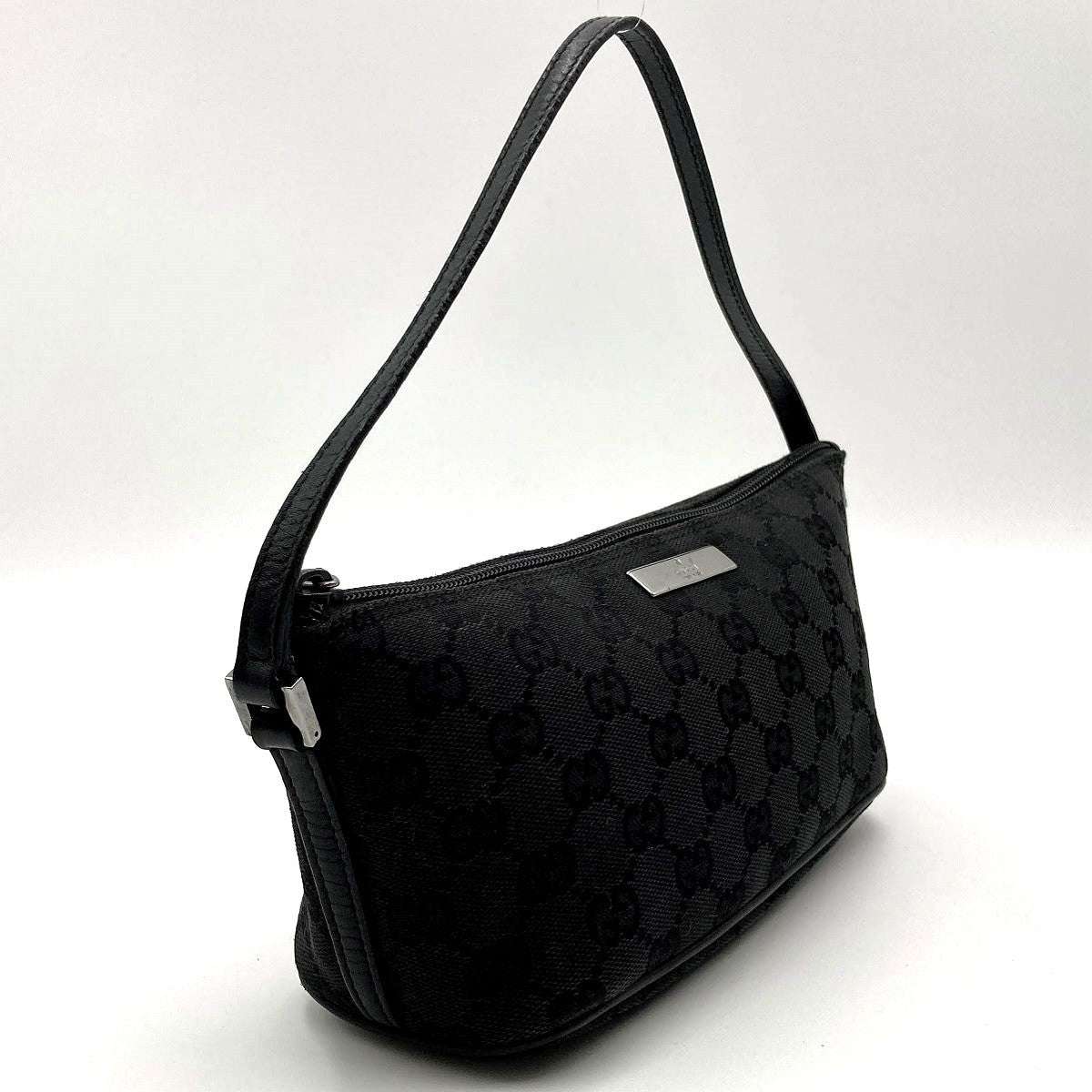 Gucci 07198 Accessory Pouch GG Canvas Black