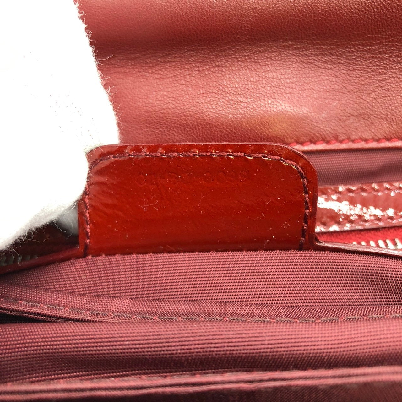 Dior Cannage Chain Shoulder Bag Handbag in Red Enamel/Leather