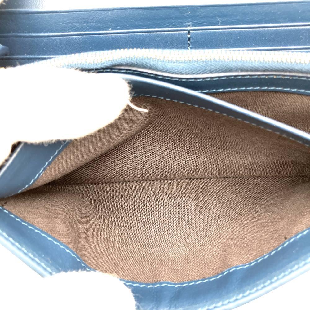 Fendi long wallet in pecan print canvas and leather, brown and blue, 8M0298