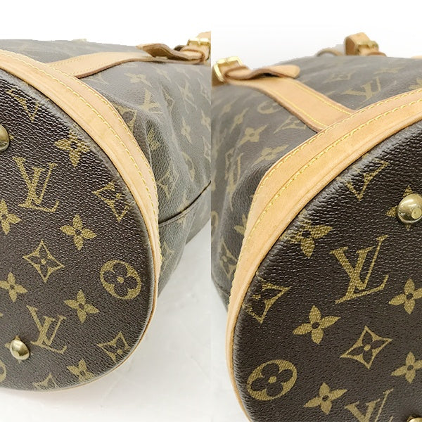 Louis Vuitton M42236/Bucket GM Shoulder Bag in Brown Monogram Canvas