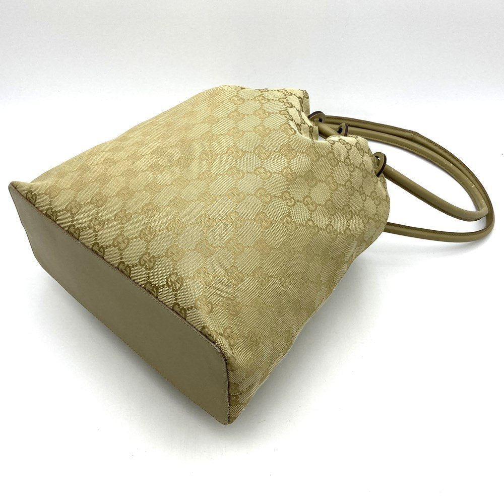 Gucci 90644 Shoulder Bag with Pouch, Beige GG Canvas with Gold Hardware