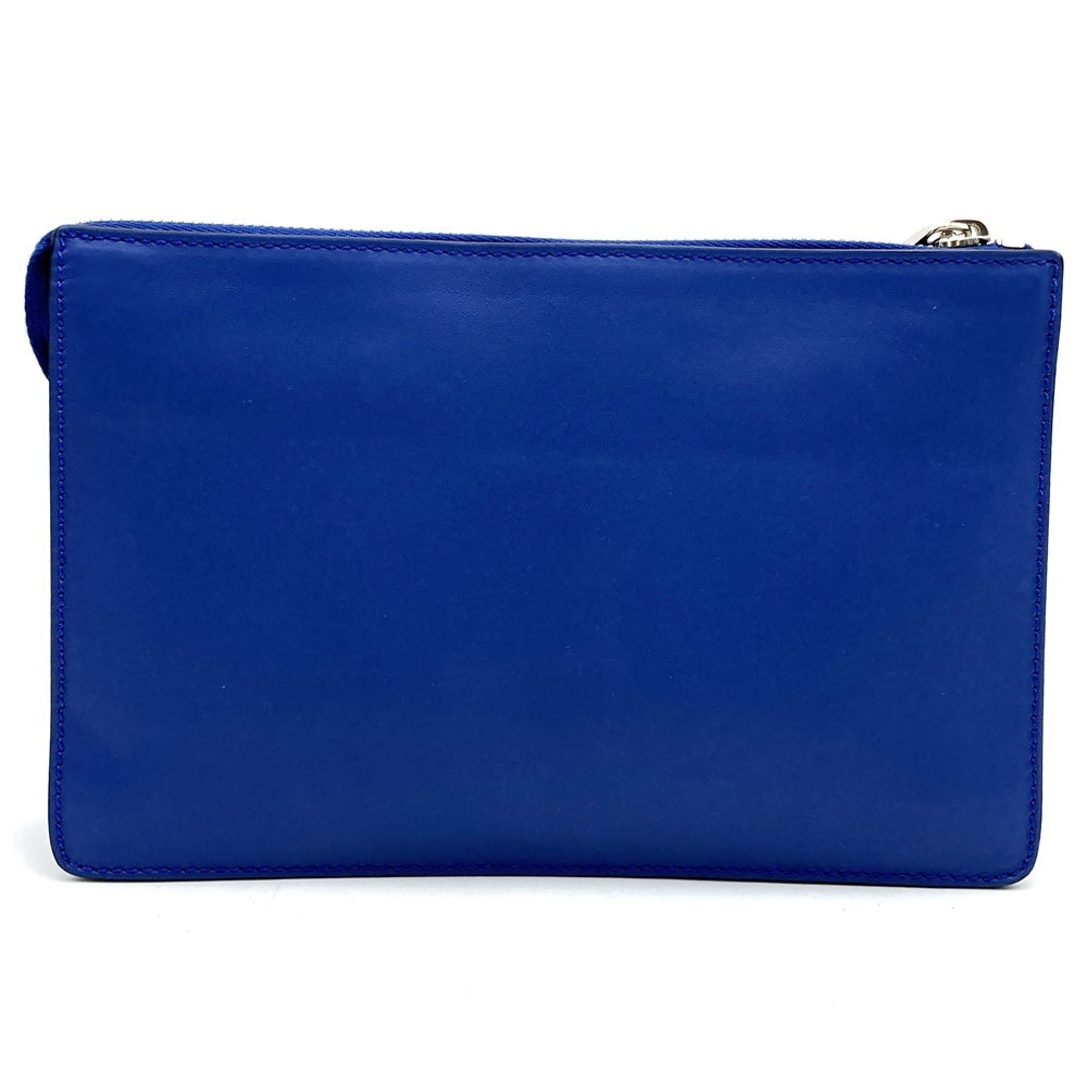 Fendi 7VA350 Vocabulary Clutch Bag THINK Second Bag Pouch Blue Leather