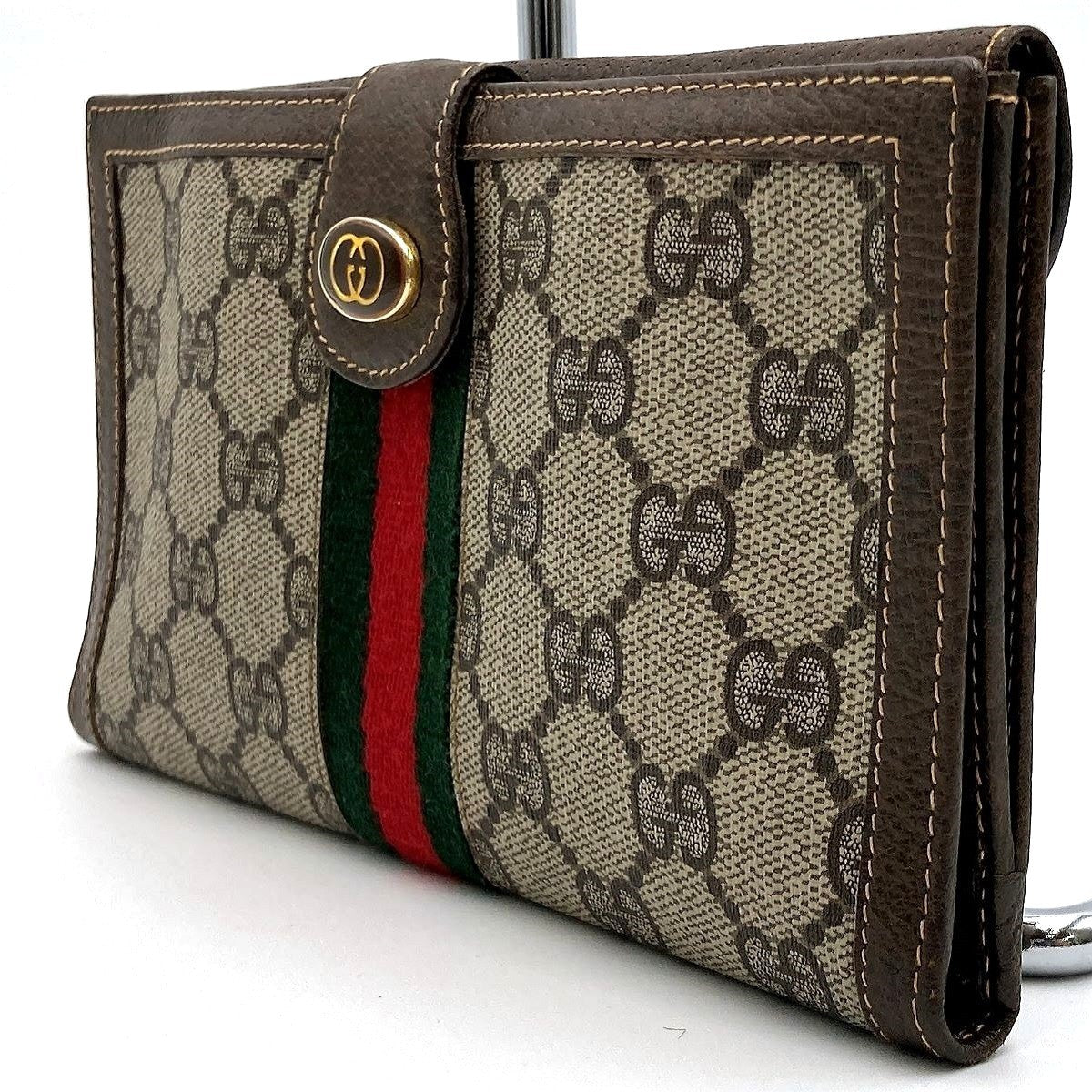 Gucci Old Gucci Bifold Long Wallet Sherry GG Supreme