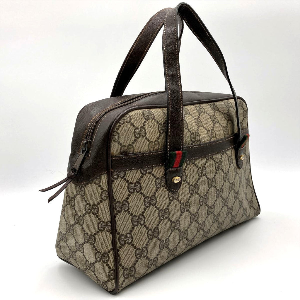 Gucci 39 02 053 GG Supreme Sherry Line Handbag in Brown PVC