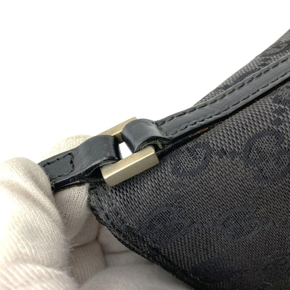 Gucci 039 1103 Handbag Accessory Pouch Black GG Canvas Brand High-End Brand