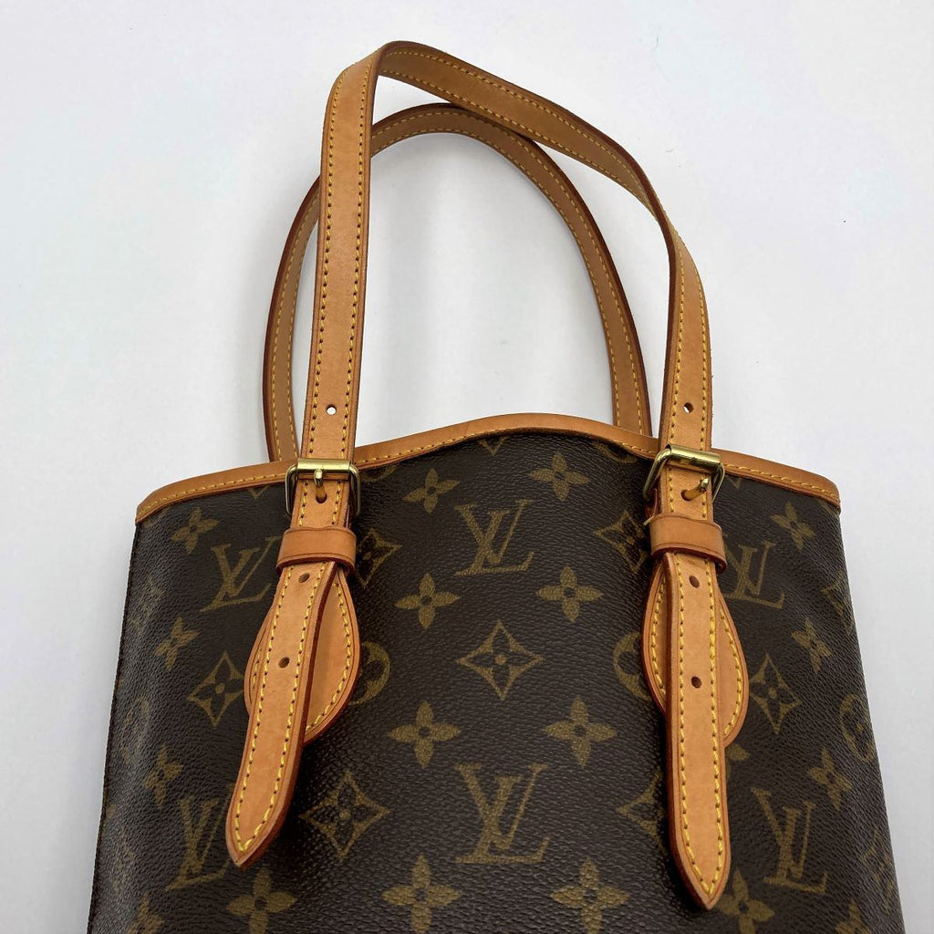 Louis Vuitton M42238 Bucket PM Tote Bag, Bucket-Shaped Bag, Monogram Canvas, Brown