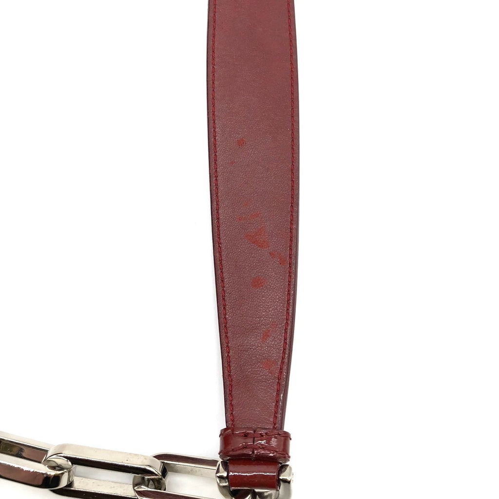 Dior Cannage Chain Shoulder Bag Handbag in Red Enamel/Leather