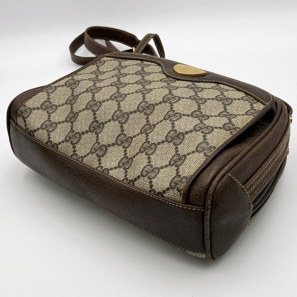 Gucci 001 261 Old Gucci GG Supreme Shoulder Bag in Brown PVC