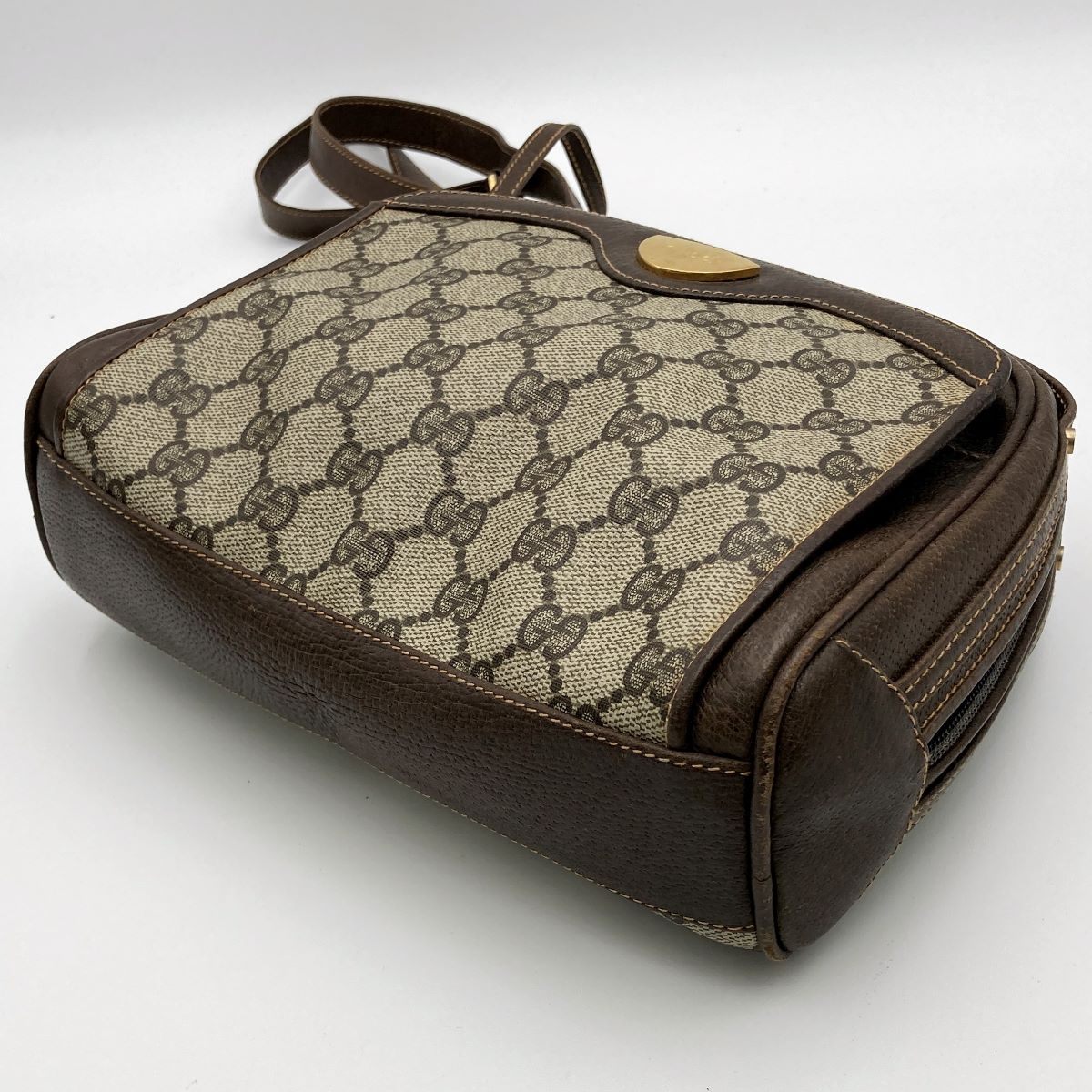 Gucci 001 261 Old Gucci GG Supreme Shoulder Bag in Brown PVC