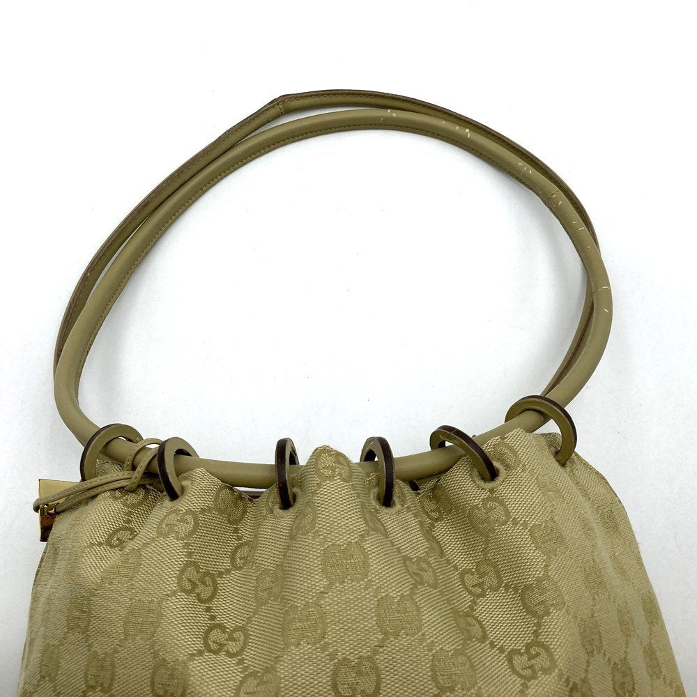 Gucci 90644 Shoulder Bag with Pouch, Beige GG Canvas with Gold Hardware