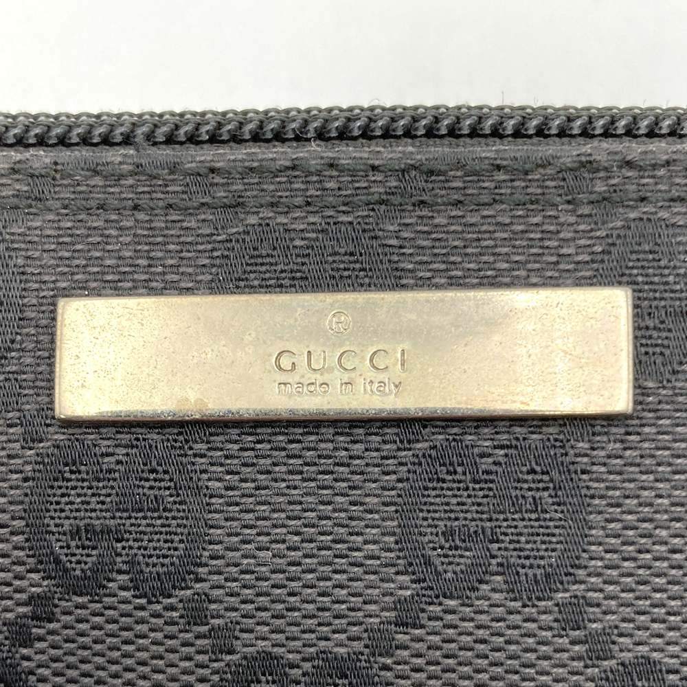 Gucci 039 1103 Handbag Accessory Pouch Black GG Canvas Brand High-End Brand