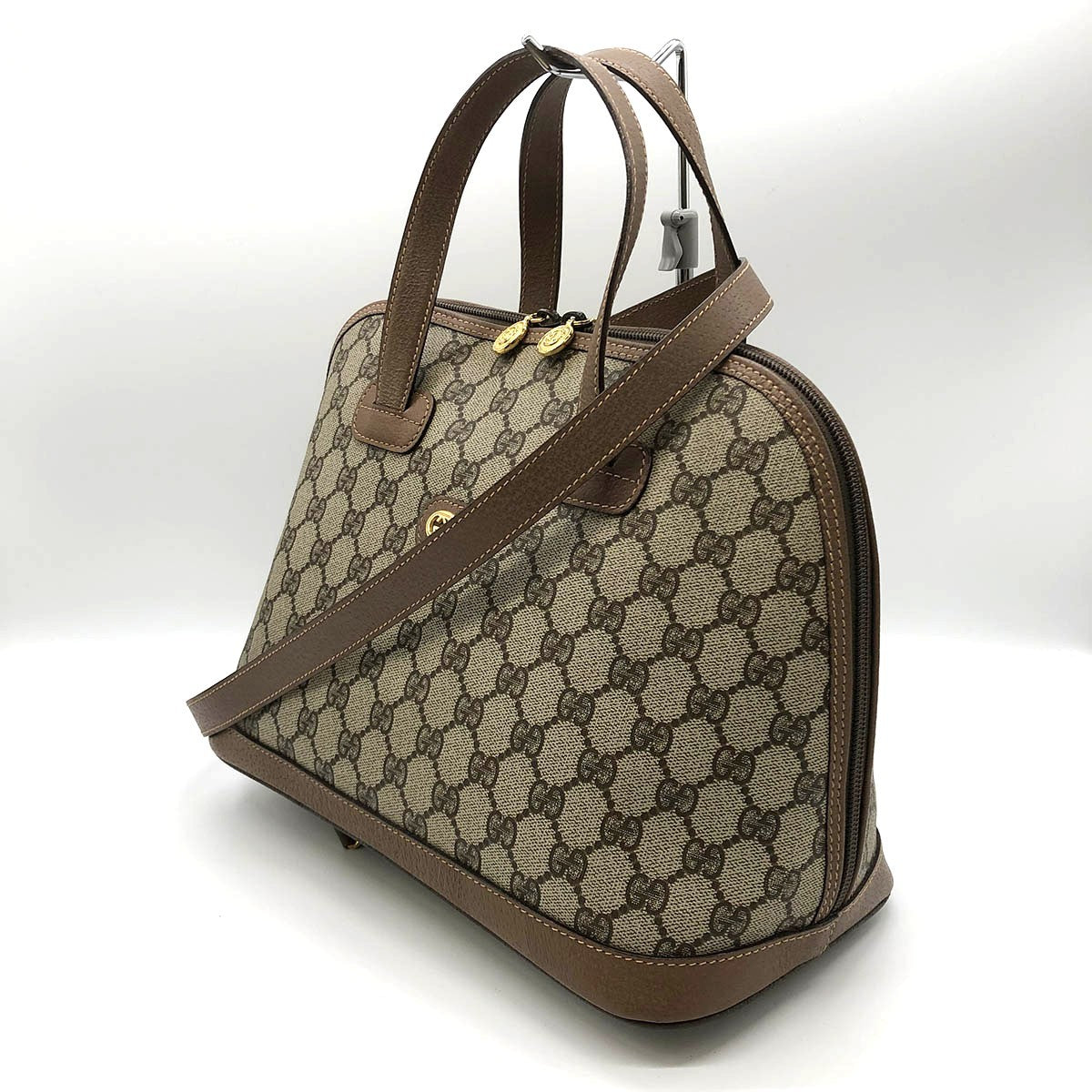 Gucci 000 40 2-way handbag/shoulder bag in GG Supreme beige and brown