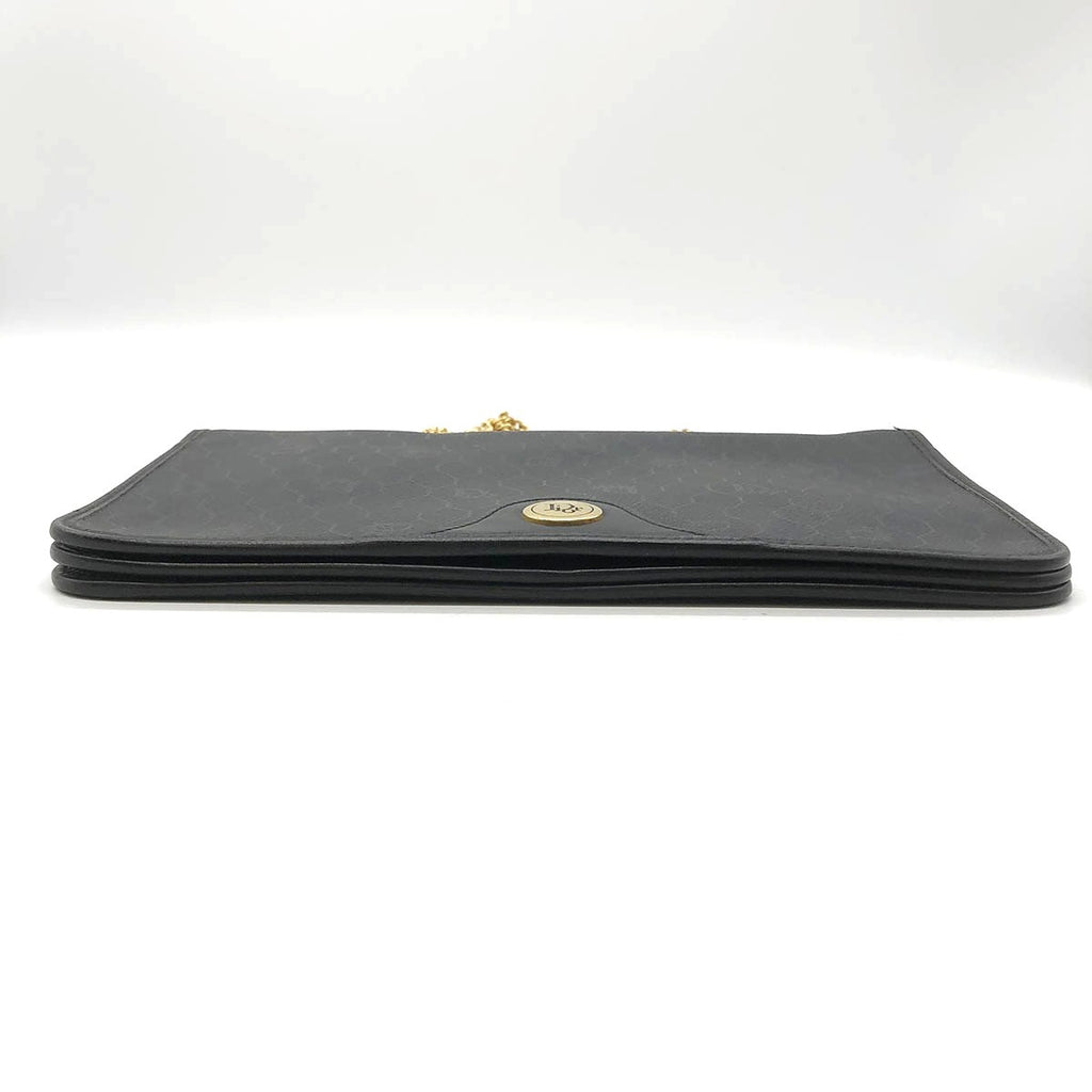 Dior Chain Shoulder Bag PVC Honeycomb Black Gold