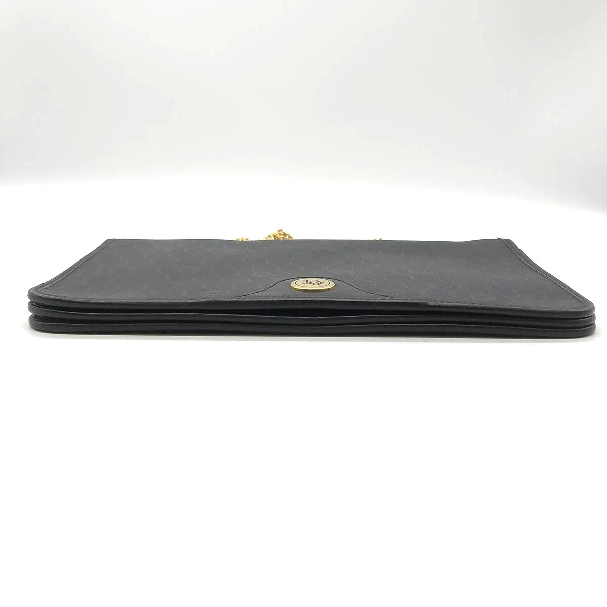 Dior Chain Shoulder Bag PVC Honeycomb Black Gold
