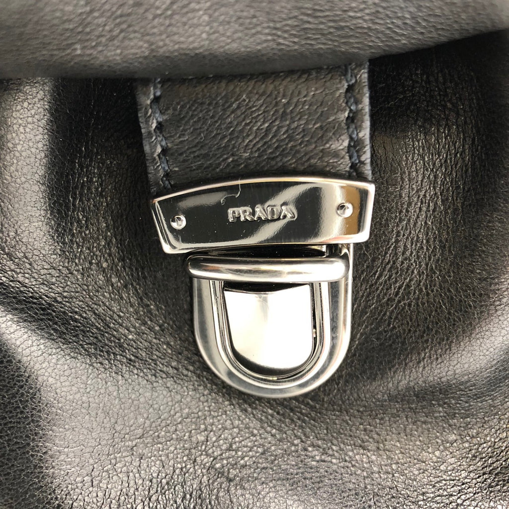 Prada handbag shoulder bag black leather brand item