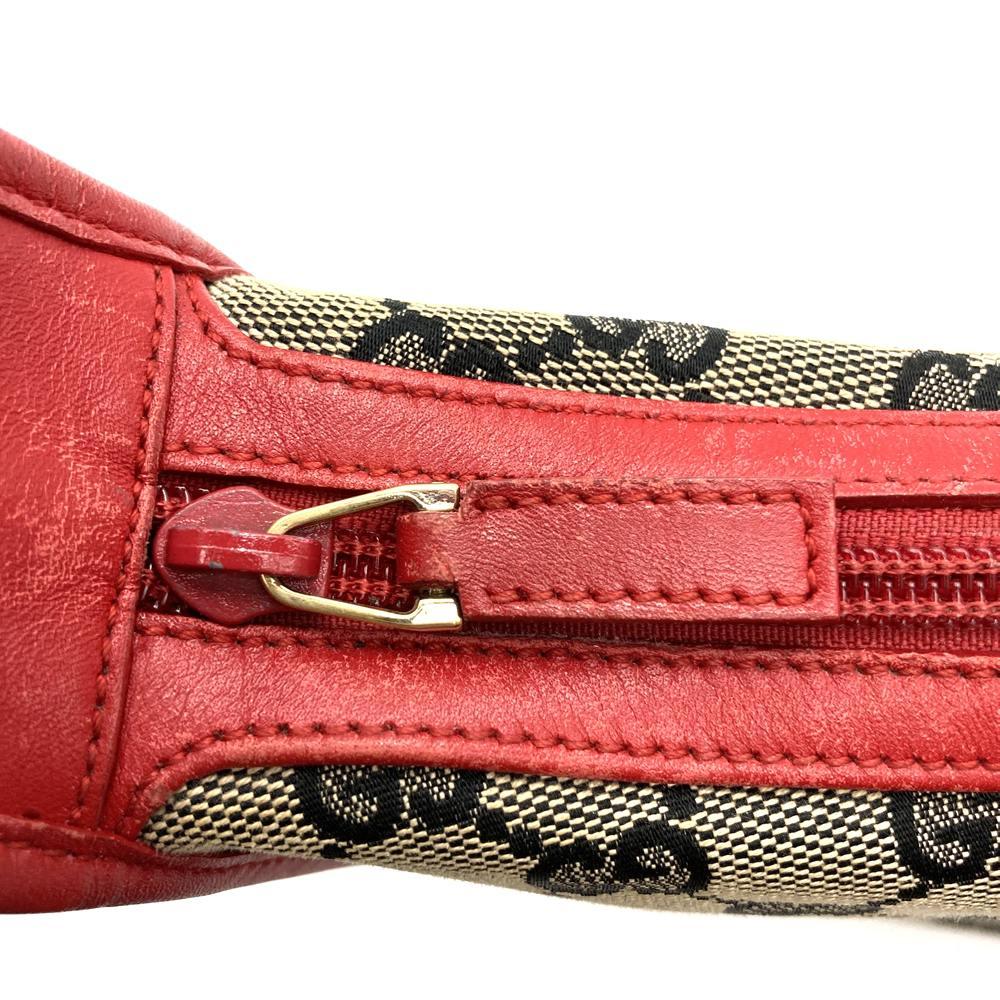 Gucci 001 4205 Shoulder Bag Brown/Red Brown/GG Canvas/Leather Brand Item Used