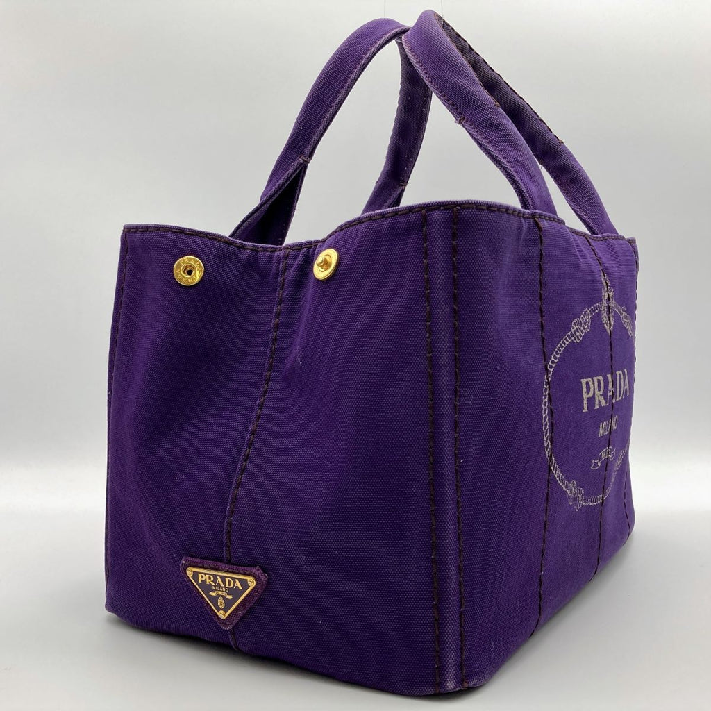 Prada BN1872 Canapa Large Tote Bag Handbag in Denim Purple