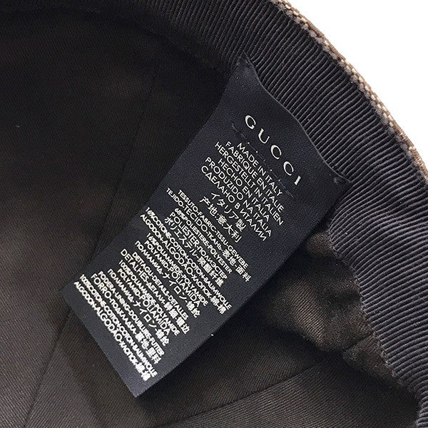 Gucci GG Canvas Baseball Cap, Sherry Line, Brown, Size L, 200035, Unisex, Men's and Women's