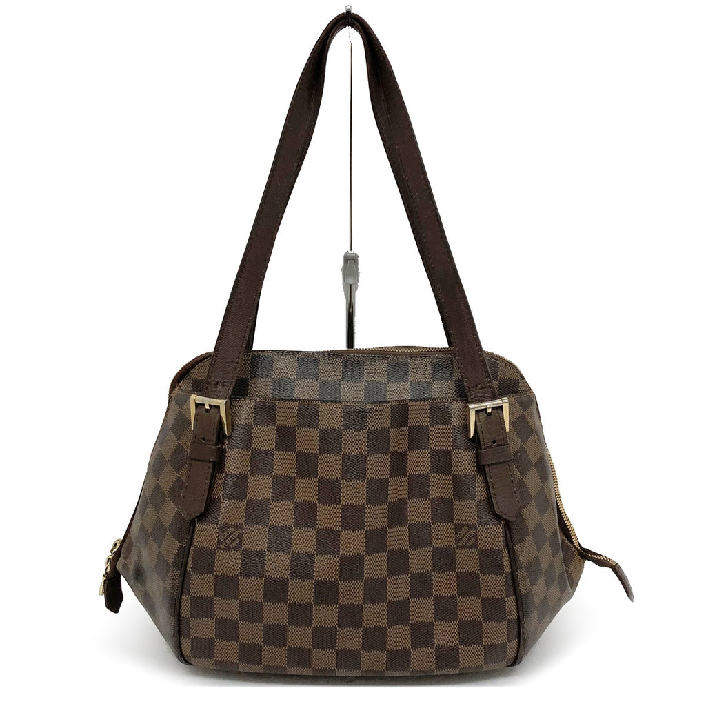 Louis Vuitton N51174 Belem MM Shoulder Bag in Damier Canvas/Leather Brown