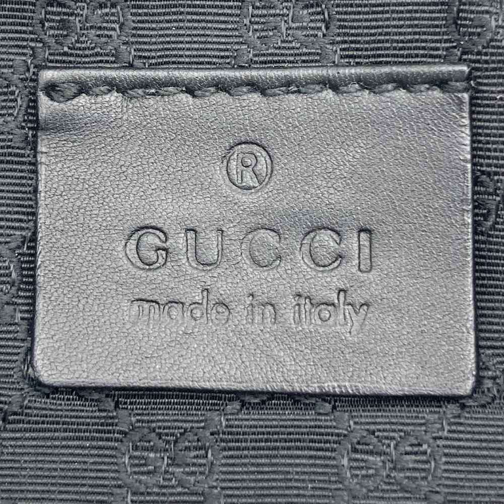 Gucci 92820 Pouch Handbag Black Canvas Sherry Line Brand Name