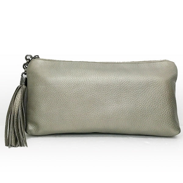 Gucci 310293 Clutch Bag, Pouch, Second Bag, Tassel, Gold Metallic Leather Party Bag