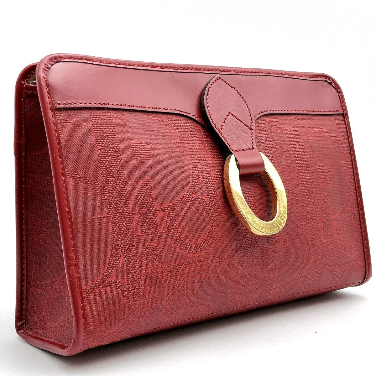 Dior clutch bag/second bag, all-over print, PVC, red