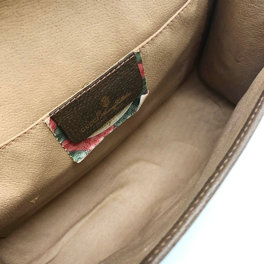 Gucci 89 01 030 clutch bag, old Gucci Sherry line, GG Supreme, brown