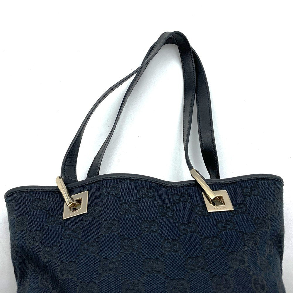 Gucci 002 1099 Small Tote Bag in Black GG Canvas/Leather, High-End Brand