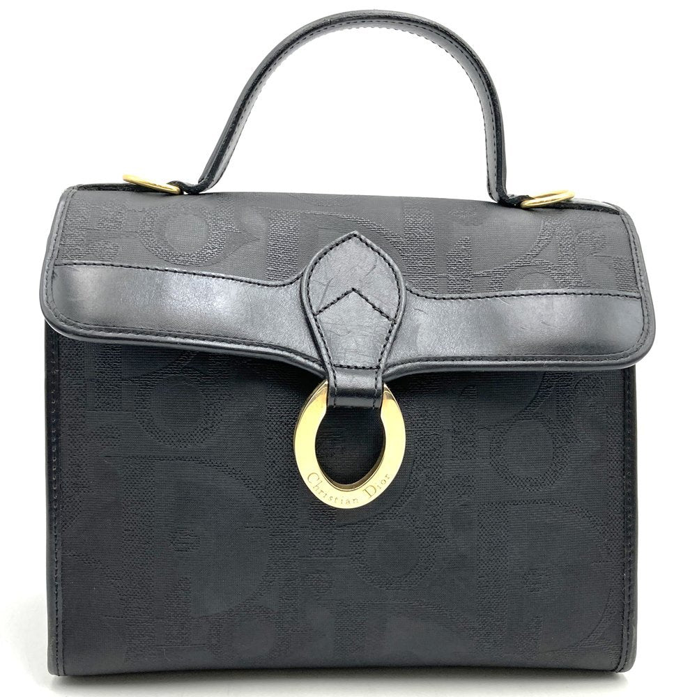 Christian Dior handbag, black PVC, Trotter print, high-end brand item