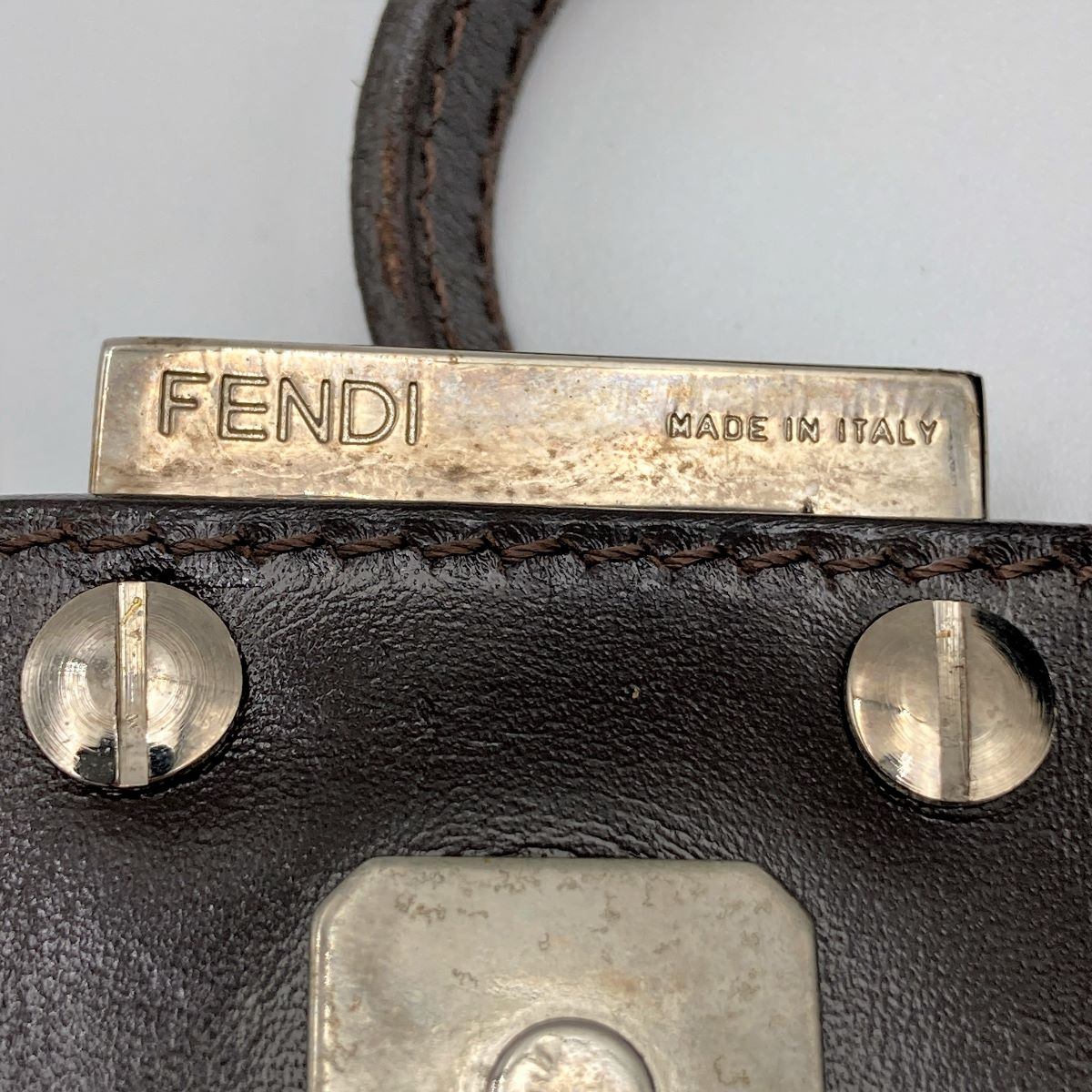 Fendi Zucca Mini Mamma Bucket Mini Croissant Mini Handbag Pouch Nylon Brown