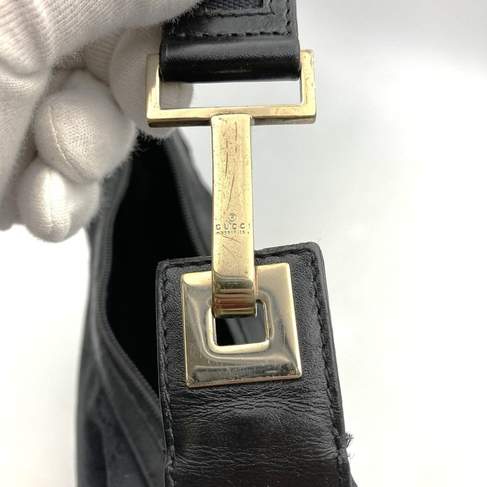 Gucci 001 4204 Shoulder Bag/Handbag in Black GG Canvas/Leather, Brand Name