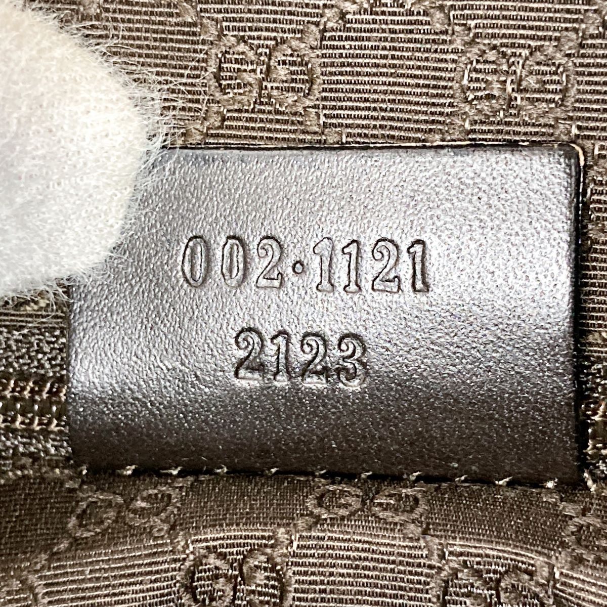 Gucci 002 1121 Tote Bag Canvas Leather Sherry Line Brown