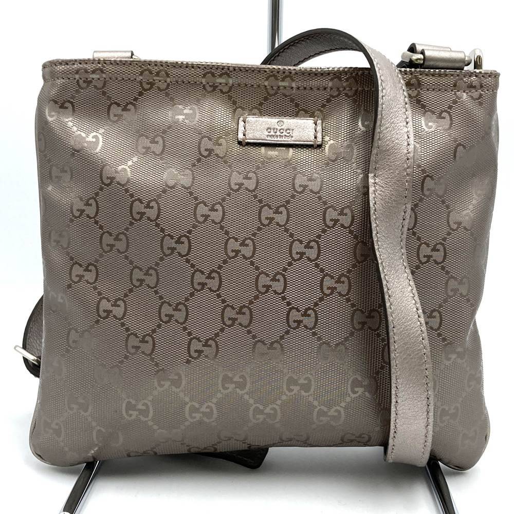 Gucci 201538 Crossbody Shoulder Bag/Body Bag GG Imprime Metallic Pink/Brown