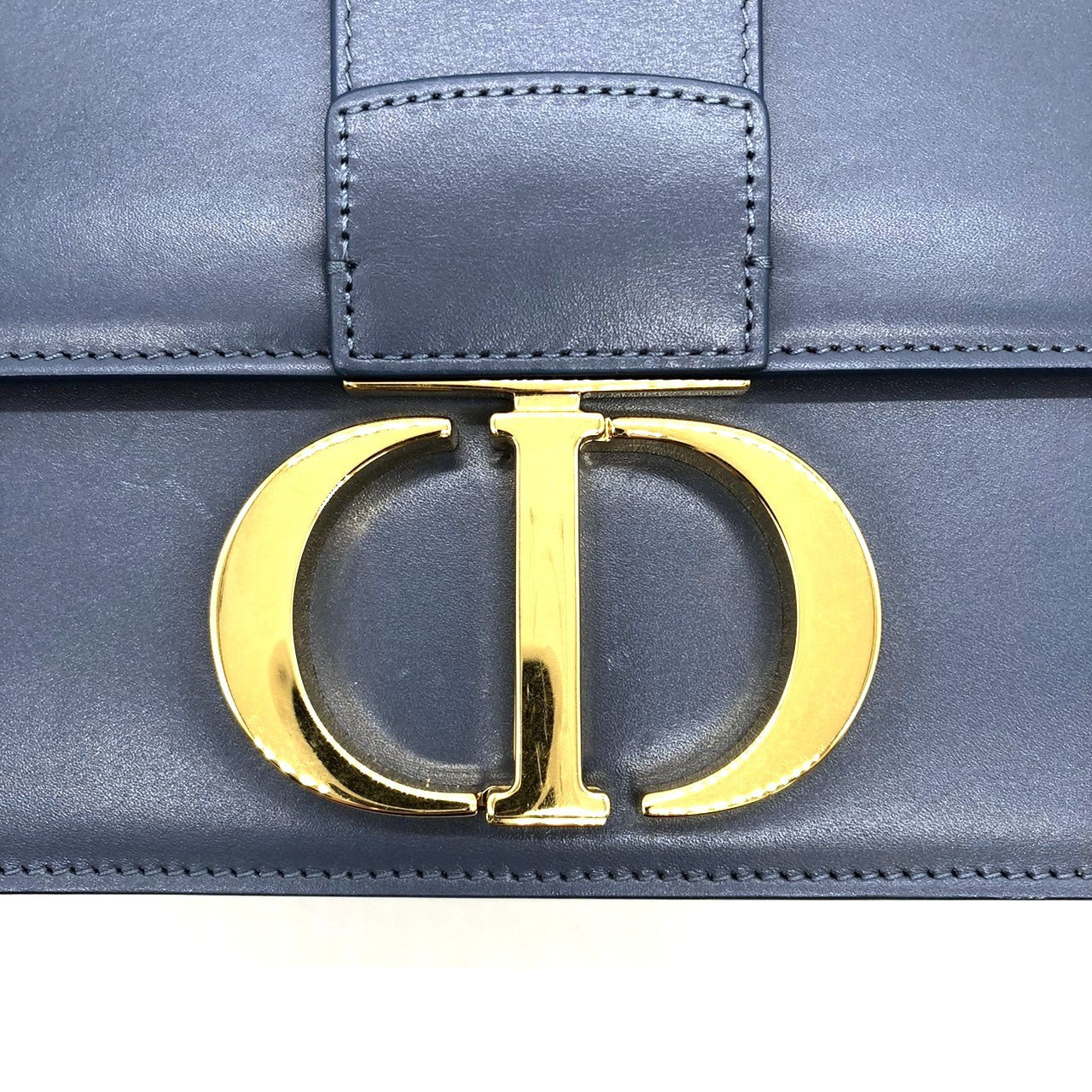 Christian Dior 30 Montaigne Crossbody Shoulder Bag in Blue Leather