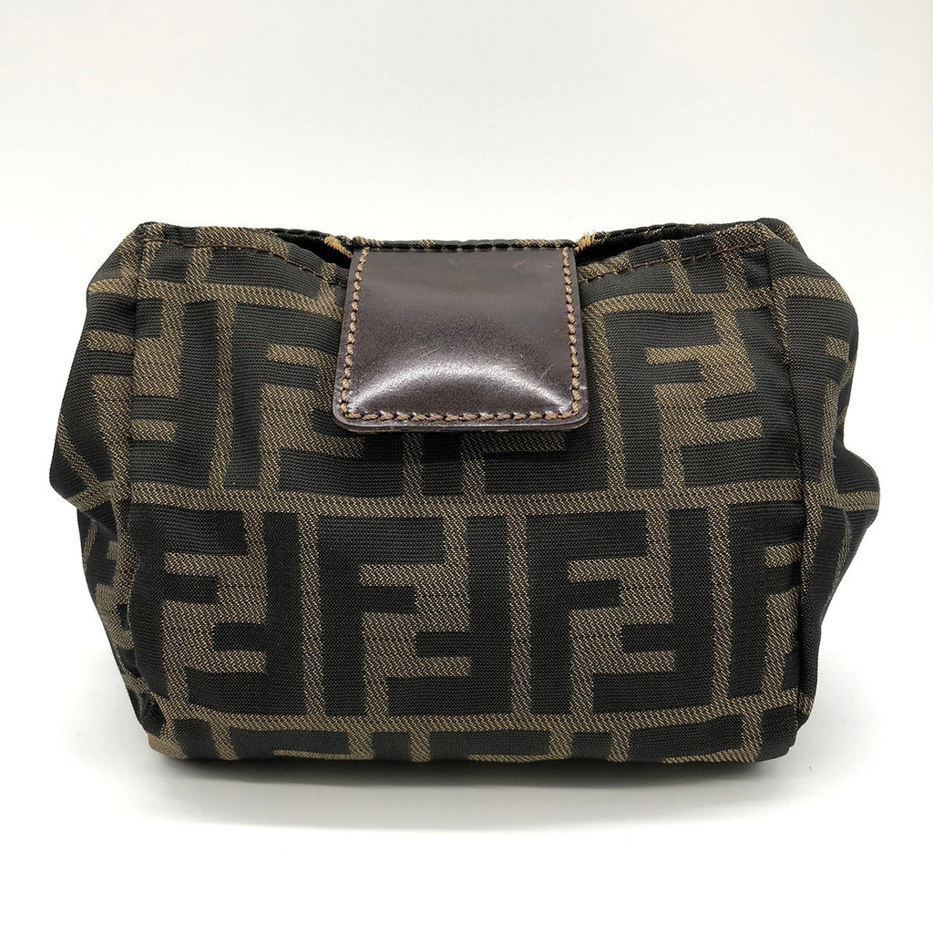 Fendi 2241-26539-098 Pouch Khaki/Brown Nylon/Leather